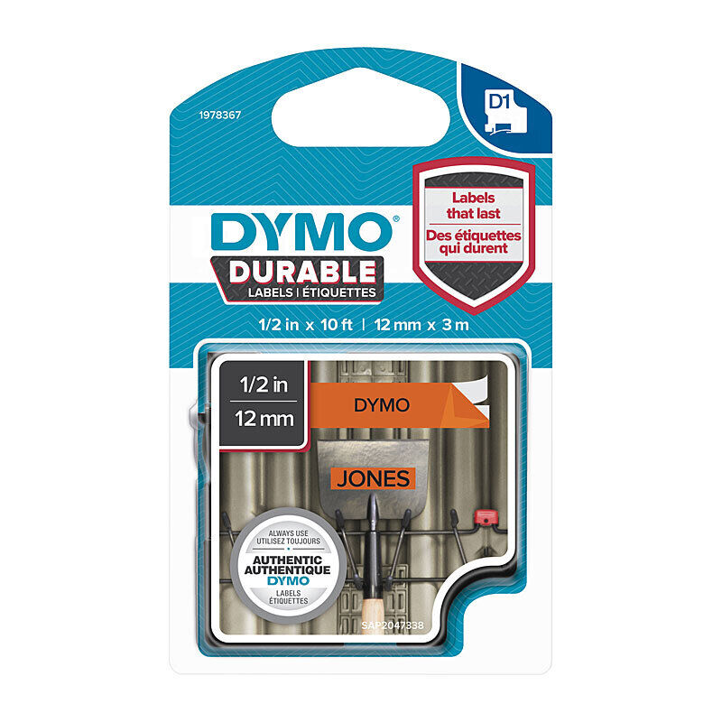 D1 Durable Black on Orn 12mm x 3m